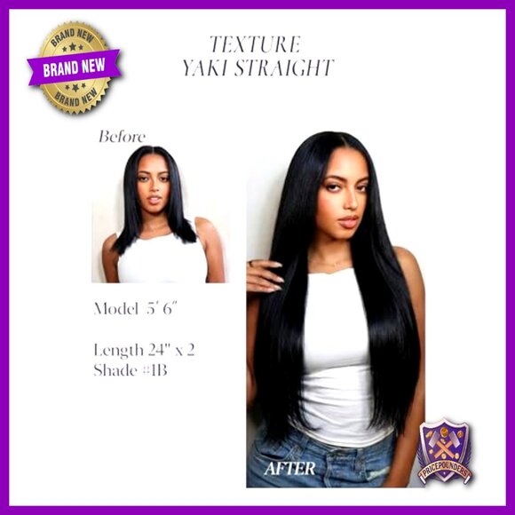 Seamless Clip in Hair Extensions Yaki Straight 20 Inch 100g 7PCS main image 5